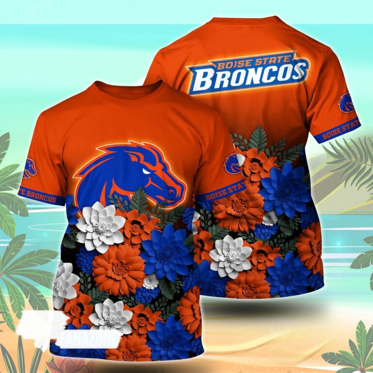 Boise State Broncos NCAA Floral Tshirt For Fans, Summer Football Shirts
