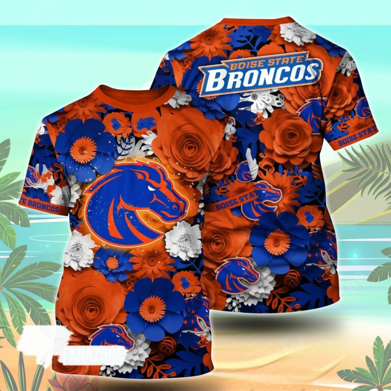 Boise State Broncos NCAA Florals Tshirt For Fans, Summer Football Shirts