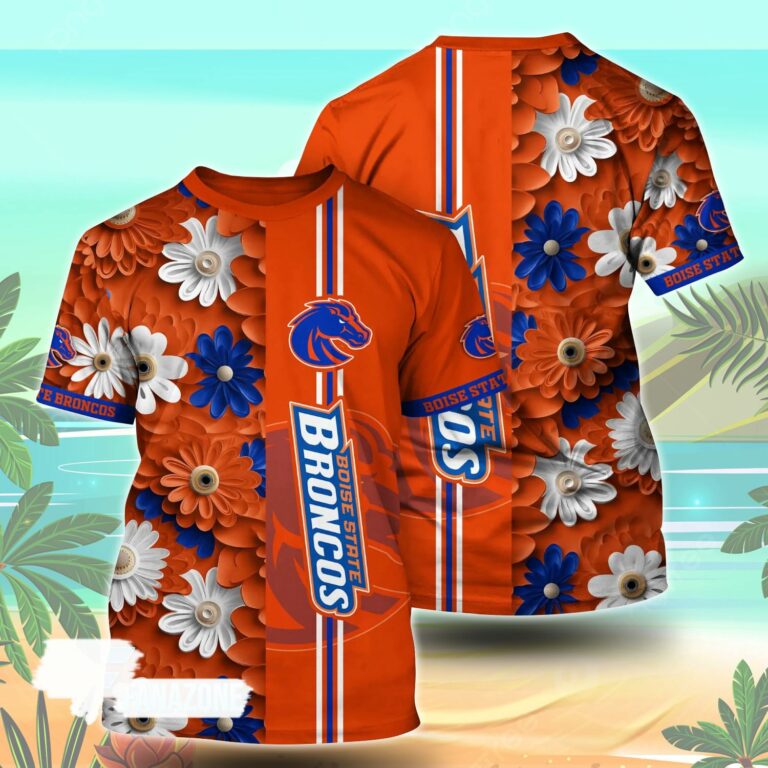 Boise State Broncos NCAA Flower Tshirt For Fans, Summer Football Shirts