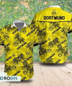 Borussia Dortmund Palm Tree Short Sleeve Shirt, Summer Hawaiian Shirt