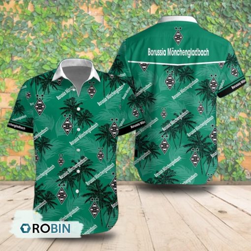 Borussia Monchengladbach Palm Tree Short Sleeve Shirt, Summer Hawaiian Shirt