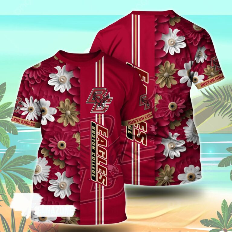 Boston College Eagles NCAA Florals Tshirt For Fans, Summer Football Shirts