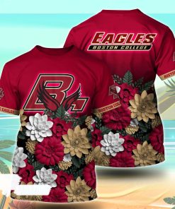 Boston College Eagles NCAA Flower Tshirt For Fans, Summer Football Shirts