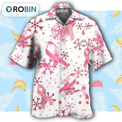 Breast Cancer Pink Ribbon Merry Christmas Hawaiian Shirt