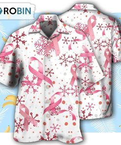 Breast Cancer Pink Ribbon Merry Christmas Hawaiian Shirt