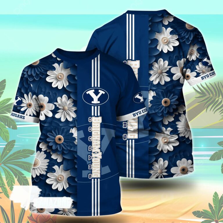 BYU Cougars NCAA Floral Tshirt For Fans, Summer Football Shirts