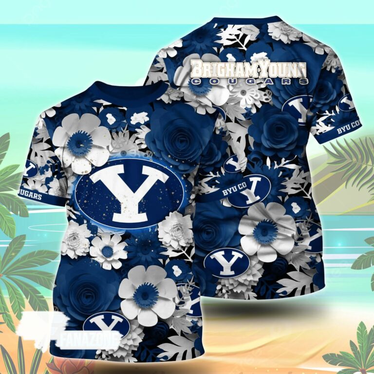 BYU Cougars NCAA Florals Tshirt For Fans, Summer Football Shirts