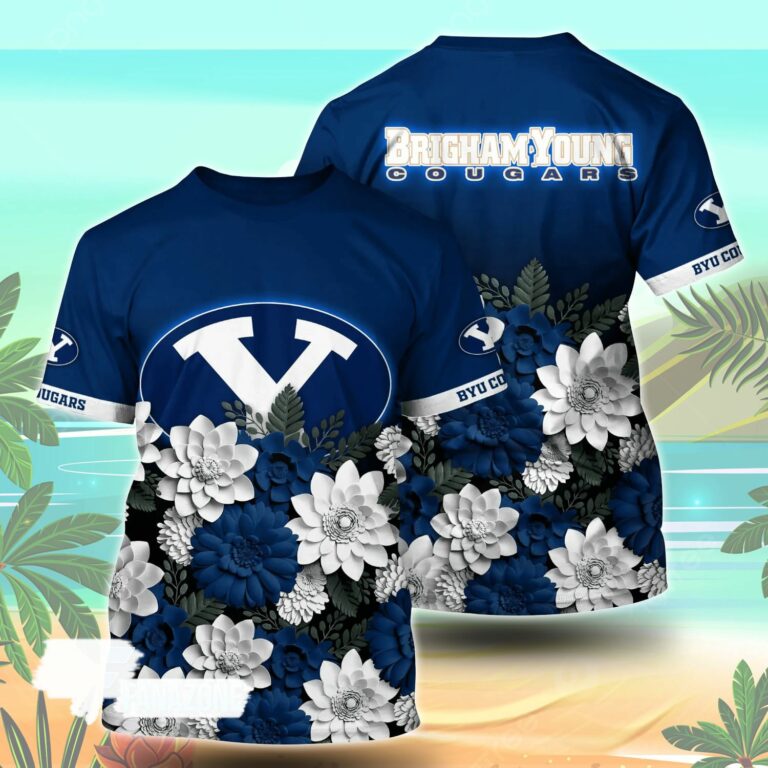 BYU Cougars NCAA Flower Tshirt For Fans, Summer Football Shirts
