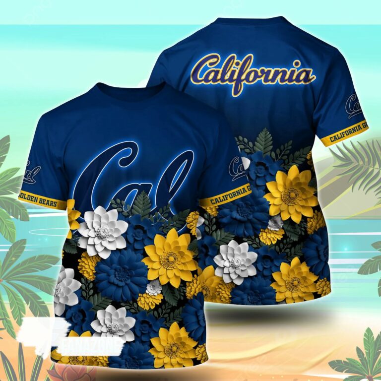 California Golden Bears NCAA Flower Tshirt For Fans, Summer Football Shirts