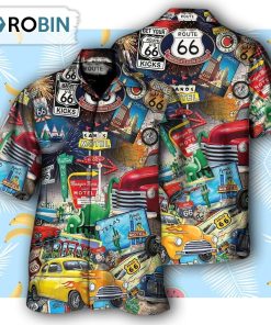 Car Route 66 Road Trip Puzzle Hawaiian Shirt