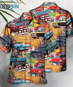 Car Vintage Route 66 Road Hawaiian Shirt