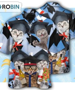 Cat Graduation Cute Cat Hawaiian Shirt
