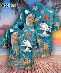 Cat Lazy On Beach Hawaiian Shirt Cat Lazy On Beach Hawaiian Shirt