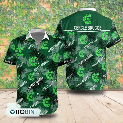 Cercle Brugge K.SV Palm Tree Short Sleeve Shirt, Summer Hawaiian Shirt