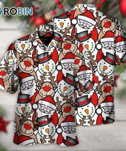 Christmas Cutie Santa And Reindeer Funny Style Hawaiian Shirt