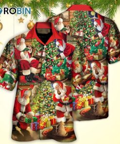 Christmas Santa Claus Story Gift For Xmas Painting Style Hawaiian Shirt Christmas Santa Claus Story Gift For Xmas Painting Style Hawaiian Shirt