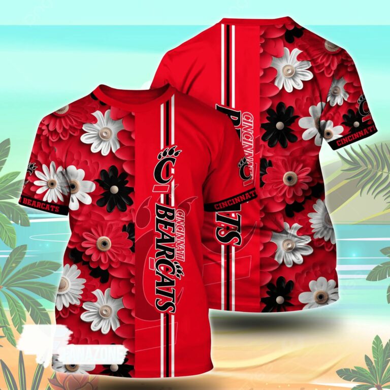 Cincinnati Bearcats NCAA Floral Tshirt For Fans, Summer Football Shirts