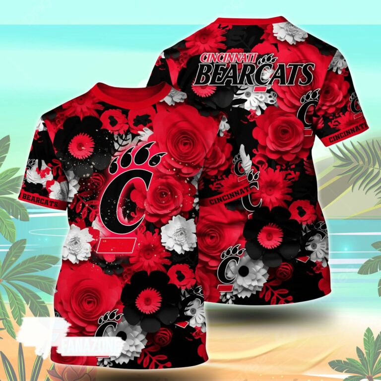 Cincinnati Bearcats NCAA Florals Tshirt For Fans, Summer Football Shirts