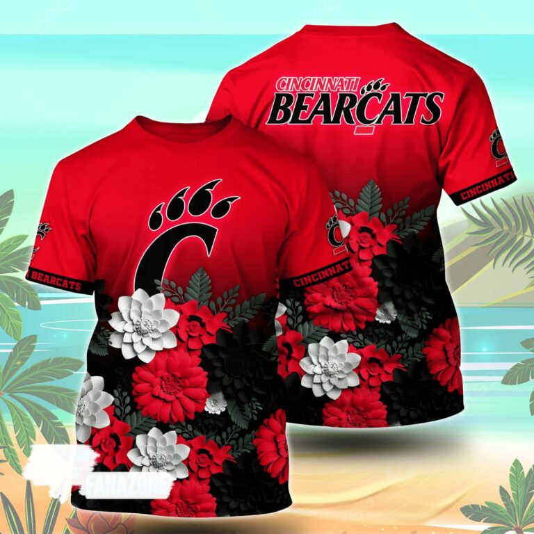 Cincinnati Bearcats NCAA Flower Tshirt For Fans, Summer Football Shirts