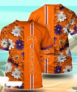 Clemson Tigers NCAA Floral Tshirt For Fans, Summer Football Shirts