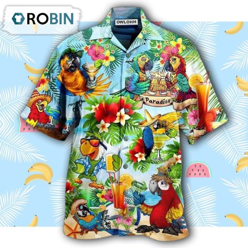 Cocktail And Parrots It’s Five Oclock Somewhere Style Hawaiian Shirt