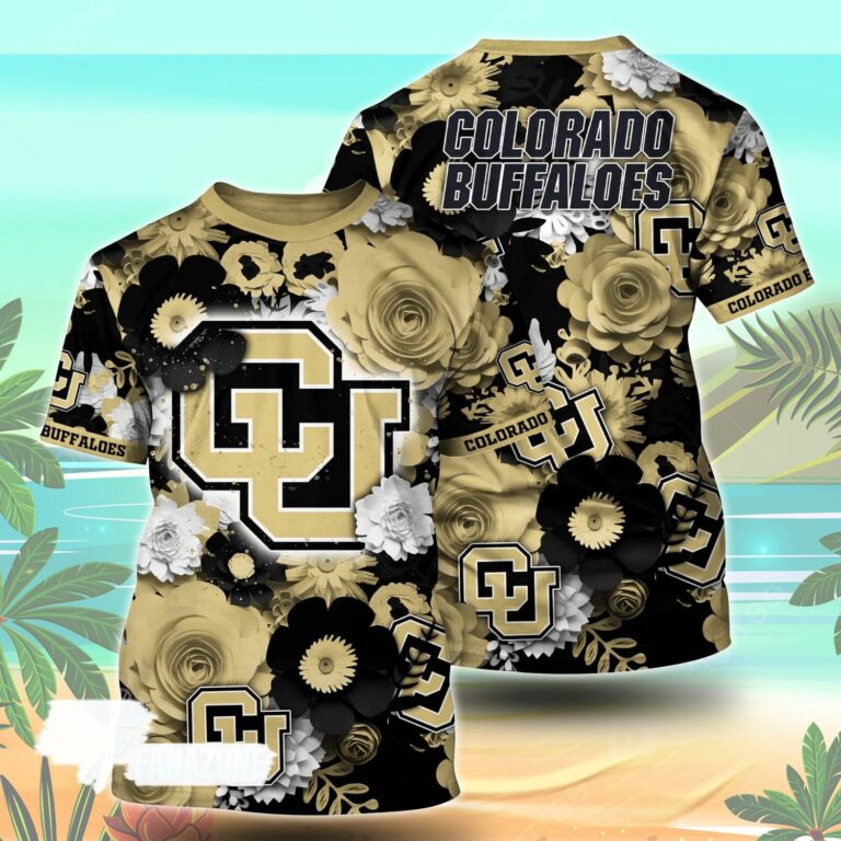 Colorado Buffaloes NCAA Floral Tshirt For Fans, Summer Football Shirts