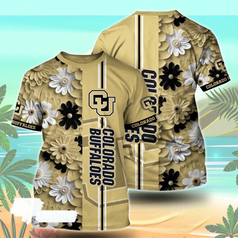 Colorado Buffaloes NCAA Florals Tshirt For Fans, Summer Football Shirts