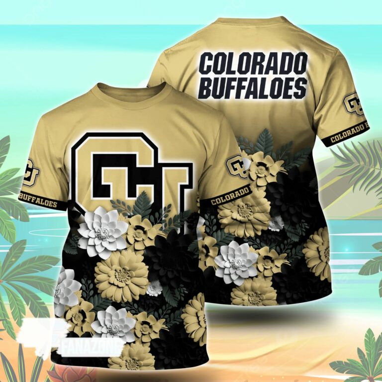 Colorado Buffaloes NCAA Flower Tshirt For Fans, Summer Football Shirts