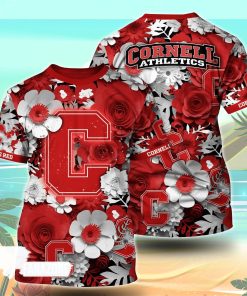 Cornell Big Red NCAA Floral Tshirt For Fans, Summer Football Shirts