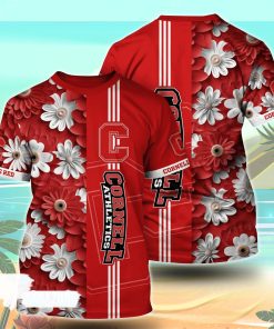 Cornell Big Red NCAA Florals Tshirt For Fans, Summer Football Shirts