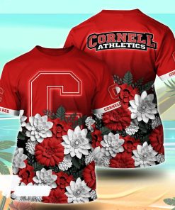 Cornell Big Red NCAA Flower Tshirt For Fans, Summer Football Shirts Cornell Big Red NCAA Flower Tshirt For Fans, Summer Football Shirts