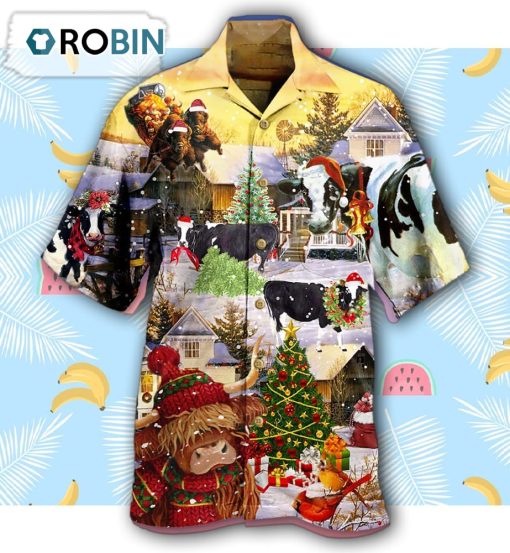 Cow Christmas Love Animals Love Hawaiian Shirt