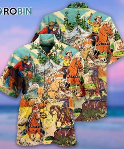 Cowboy Real Men Ride Horses Cool Hawaiian Shirt