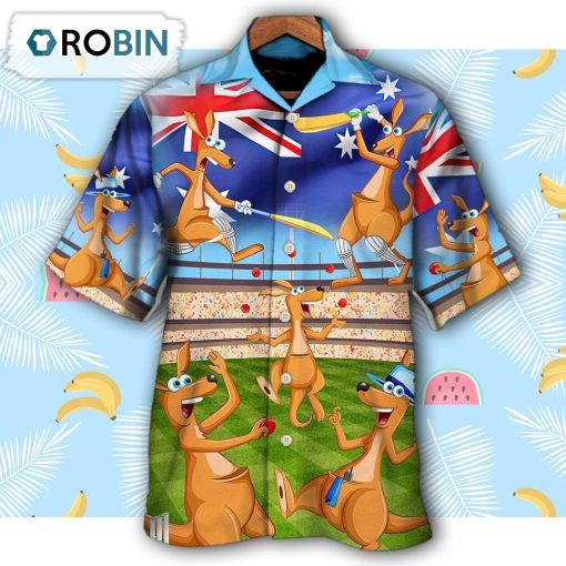 Cricket Kangaroo Play Cricket Funny We Love Cricket Hawaiian Shirt