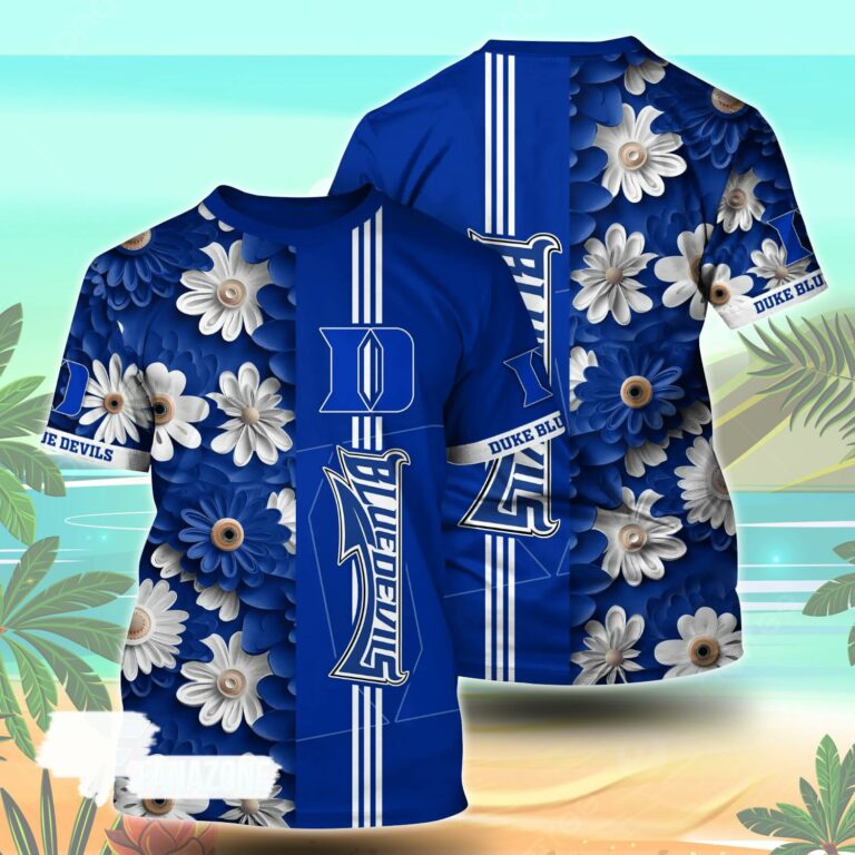 Duke Blue Devils NCAA Florals Tshirt For Fans, Summer Football Shirts