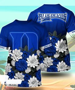 Duke Blue Devils NCAA Flower Tshirt For Fans, Summer Football Shirts