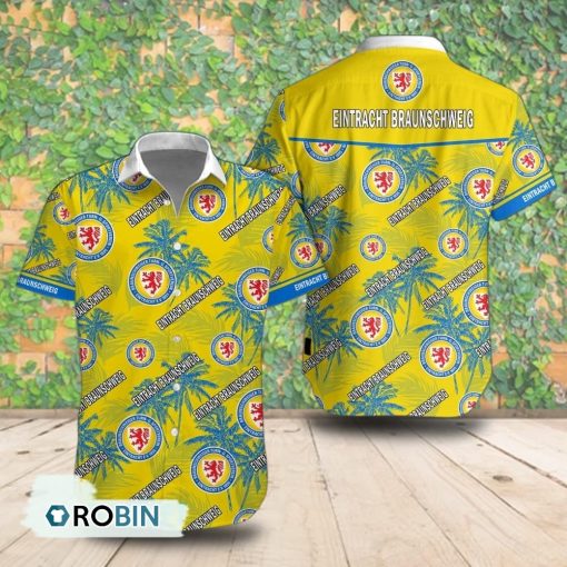 Eintracht Braunschweig Palm Tree Short Sleeve Shirt, Summer Hawaiian Shirt