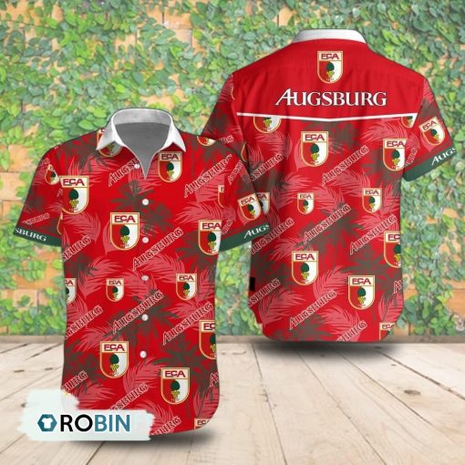 FC Augsburg Palm Tree Short Sleeve Shirt, Summer Hawaiian Shirt