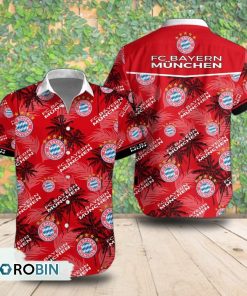 FC Bayern Munchen Palm Tree Short Sleeve Shirt, Summer Hawaiian Shirt FC Bayern Munchen Palm Tree Short Sleeve Shirt, Summer Hawaiian Shirt