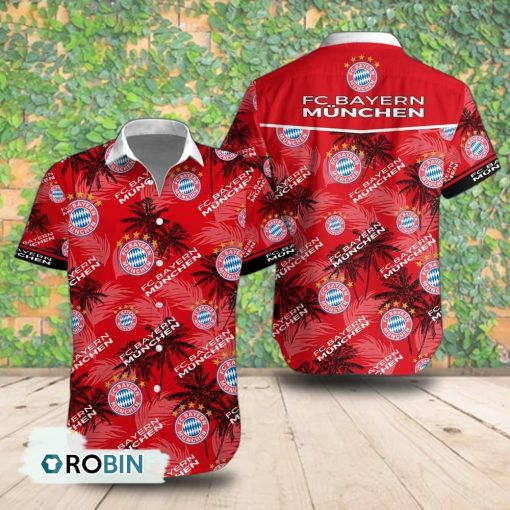 FC Bayern Munchen Palm Tree Short Sleeve Shirt, Summer Hawaiian Shirt