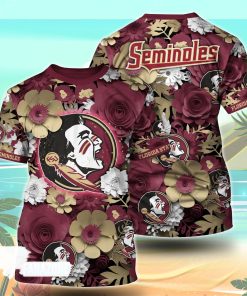 Florida State Seminoles NCAA Floral Tshirt For Fans, Summer Football Shirts