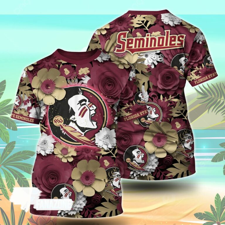 Florida State Seminoles NCAA Floral Tshirt For Fans, Summer Football Shirts