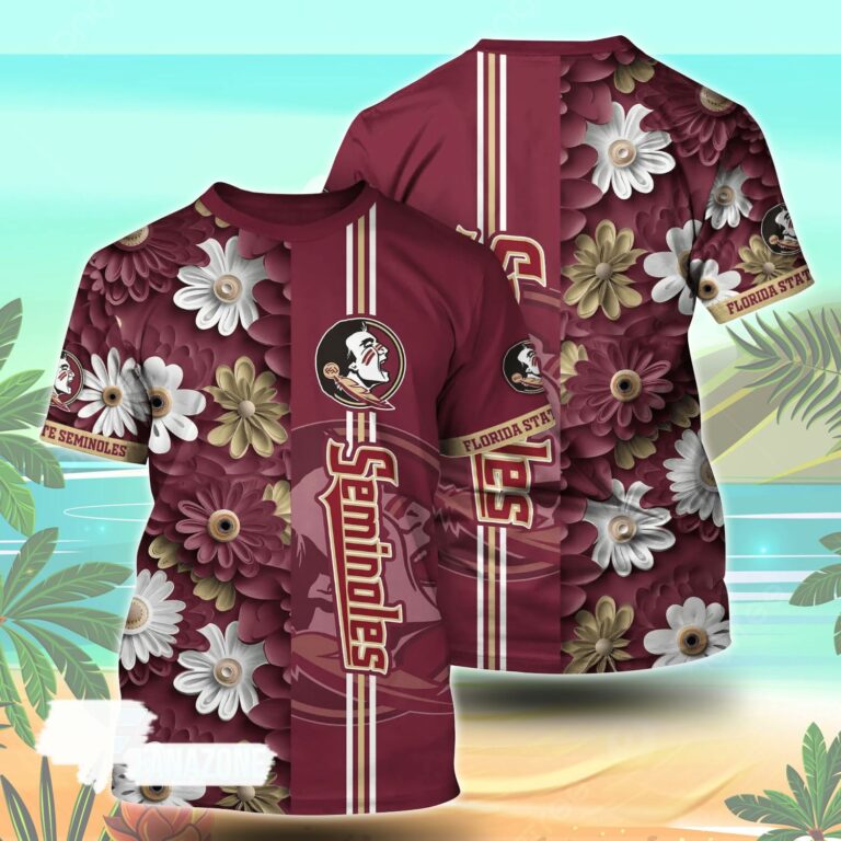 Florida State Seminoles NCAA Florals Tshirt For Fans, Summer Football Shirts