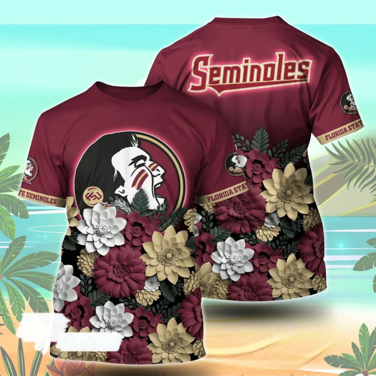 Florida State Seminoles NCAA Flower Tshirt For Fans, Summer Football Shirts