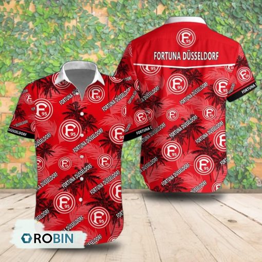 Fortuna Dusseldorf Palm Tree Short Sleeve Shirt, Summer Hawaiian Shirt