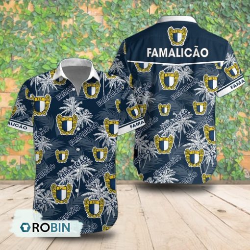 Futebol Clube de Famalicao Palm Tree Short Sleeve Shirt, Summer Hawaiian Shirt