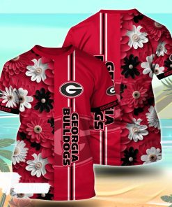 Georgia Bulldogs NCAA Florals Tshirt For Fans, Summer Football Shirts Georgia Bulldogs NCAA Florals Tshirt For Fans, Summer Football Shirts