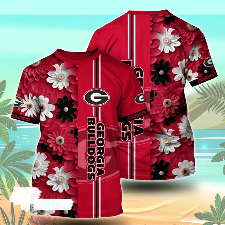 Georgia Bulldogs NCAA Florals Tshirt For Fans, Summer Football Shirts