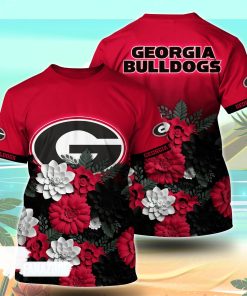 Georgia Bulldogs NCAA Flower Tshirt For Fans, Summer Football Shirts Georgia Bulldogs NCAA Flower Tshirt For Fans, Summer Football Shirts