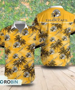 Hamilton Tiger-Cats Palm Tree Short Sleeve Shirt, Summer Hawaiian Shirt